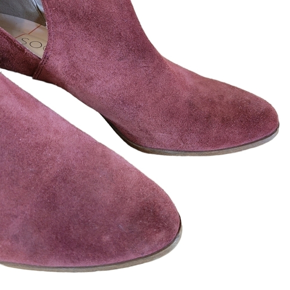 SOLE Society Suede Ankle Heeled Boot With Buckle Olive Red Size 9.5 - Picture 3 of 8